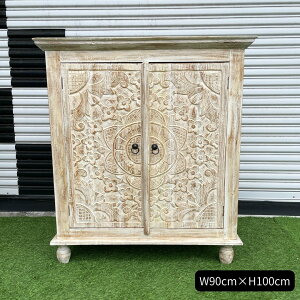 収納棚 扉付き キャビネット おしゃれ 木製 3段 脚付き ホワイトウォッシュ 白 サイドボード カウンターテーブル シェルフ 棚 ディスプレイラック 作業台 キッチン シンプル 省スペース 幅90