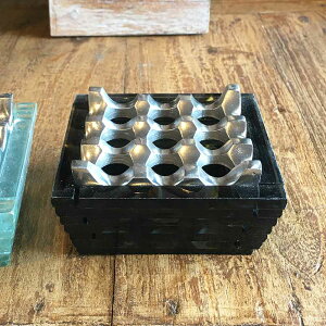 【インテリア雑貨 おしゃれ バリ風】 灰皿 ガラス 可愛い アッシュトレイ 卓上灰皿 黒 クリア 透明 ブラック かわいい アルミ 喫煙具 おしゃれ バリ アジアン 小物入れ アジアン雑貨 インテ