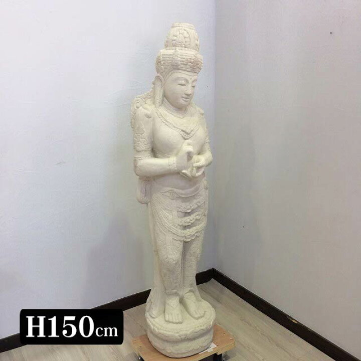 無垢材バリ彫刻女性像置物