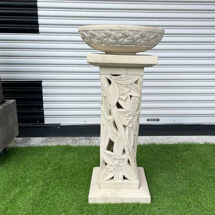 楽天市場】【ポイントUP アジアン バリ】 バリ島製 石台 プルメリア柄 
