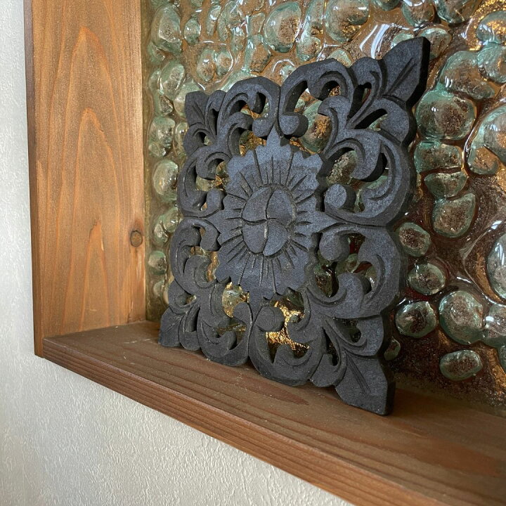 楽天市場】木製 彫刻レリーフ 18×18 ダークブラウン プルメリア MDF 