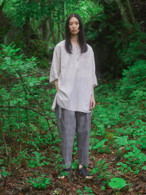 WhiteMountaineering　 スキッパ― チュニック ブラウス BROWN / IVORY /NAVY WM2371113 ホワイトマウンテニアリング