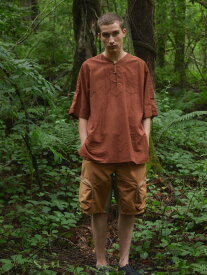 WhiteMountaineering　 スキッパ― チュニック ブラウス BROWN / IVORY /NAVY WM2371113 ホワイトマウンテニアリング