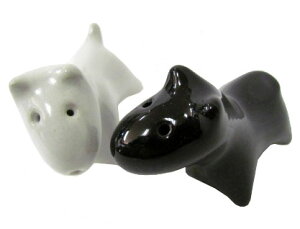 わんちゃん白黒ペア塩コショウ入れ【バリ・アジアン雑貨バリパラダイス】