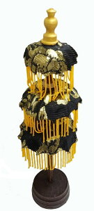 卓上パユン3段 黒【バリ・アジアン雑貨バリパラダイス】