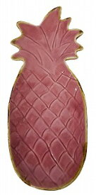 陶器バイナップル型ディッシュ 30*13 ピンク【バリ・アジアン雑貨バリパラダイス】