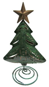 アイアンクリスマスツリーのキャンドルホルダー【バリ直輸入】 キャンドルスタンド ろうそく立て キャンドルランプ 装飾 飾り付け オーナメント ディスプレイ インテリア雑貨 ギフト【バ