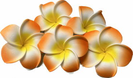 中国製フランジパニ5個セット7.5cm　ツートンカラー　オレンジ【バリ・アジアン雑貨バリパラダイス】