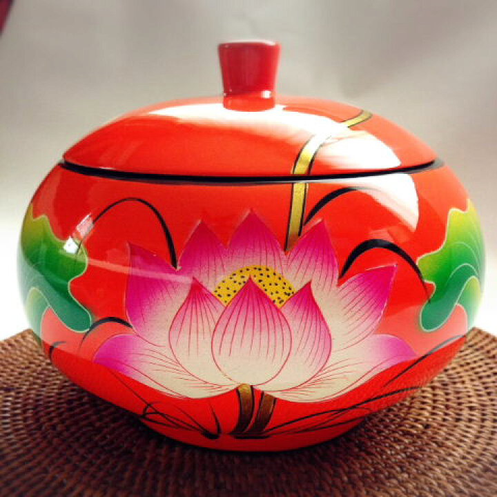 楽天市場】漆小物入れ LLサイズ ロータス 蓮 ベトナム漆器,漆,菓子 