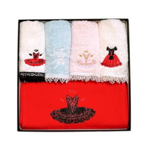 【クーポンあり】バレエ マフラータオル A レース タオル 5枚セット チュチュ トゥシューズ 刺繍 衣装 日本製 バレエ発表会 プレゼント バレエ発表会プレゼント バレエ 雑貨 プレゼント バレ