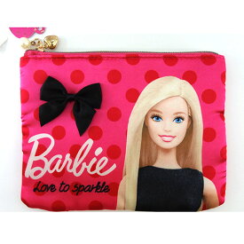 バービー,Barbie,サテンフラットポーチ フューシャピンク