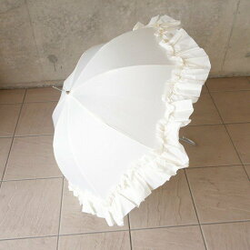 【12/4 20:00〜12/11 1:59ポイント2倍】【クーポンあり】傘 レディース アイボリー 雨傘 フリル 傘 パラソル アンブレラ フリフリ プレゼント フリル 傘 【再入荷】 【人気商品】 【次回入荷予定月末】