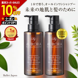 【3/4 20:00〜限定】 ミノキシジル 誘導体 スカルプ シャンプー オーロラシャンプー 2本セット キャピシル フルボ酸 ノンシリコン アミノ酸 リンス不要 全年齢 頭皮 抜け毛 ハリ 産後 女性 メンズ 毛髪診断士 監修 オーガニック 福袋 ギフト