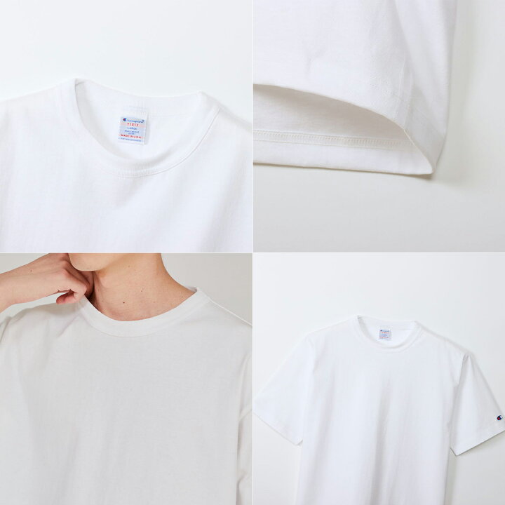 T1011 [チャンピオン] 半袖 Tシャツ ヘビーウェイト クルーネック T1011 ドライタッチ USA 白T 丸胴仕様 ティーテンイレブン