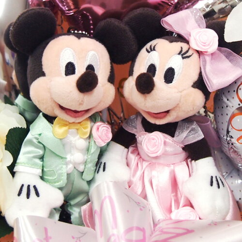 楽天市場 バルーン 電報 ミッキー ミニー ブライダル ウェディング 結婚祝い ディズニー ギフト バルーン ぬいぐるみ 結婚式 ハッピー 名入れ 名前入り ハート Disney 置き型 浮かぶバルーン Balloon バルーンジュエル