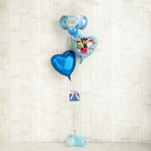 ¥T-C051 ポップイン・チェイス、マーシャル、ラブルwithハート 浮かせてお届け 人気 おしゃれ バルーンギフト 風船 バルーン 開店祝い サプライズ 誕生日 ヘリウムガス入り 周年祝い 誕生日