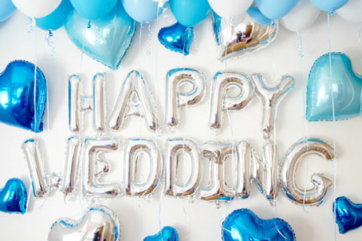 肌触りがいい HAPPY WEDDING キット ウェディング 飾り バルーン 送料無料 アルファベット 風船 デコレーション 結婚式 装飾  rmladv.com.br