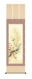 20％OFF＼当店全品P5倍／掛軸 掛け軸 花鳥画 春掛け「紅白梅に鶯」 田村竹世 ＜送料無料＞ 尺三 10年保証 化粧箱 収納 和 和室 アート 日本画 花 鳥 梅 ウグイス 引越 事務所 店舗 移転 開店 ギフト 祝い 外国人向け土産 44.5cm×約164cm