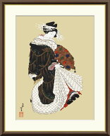 【SALE★期間限定20%OFF】 有名 画家 額入りアート 浮世絵 葛飾北斎 「年始回りの遊女図」 J2-132 F8:61c…