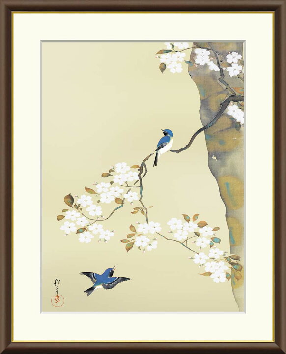 楽天市場】有名 画家 額入りアート 酒井抱一 「桜に小禽図」 J2  