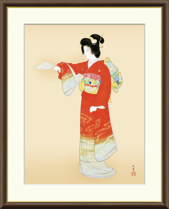 楽天市場】有名 画家 額入りアート 上村松園 「序の舞」 J2-021 F8 