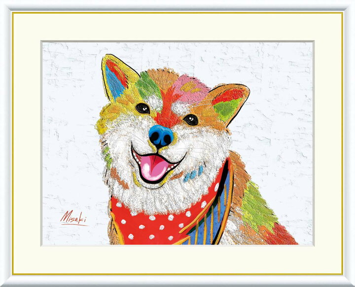 楽天市場】絵画 額入りアート 山口美咲 「柴犬」 j3-r009 F8:61cm×49.5 