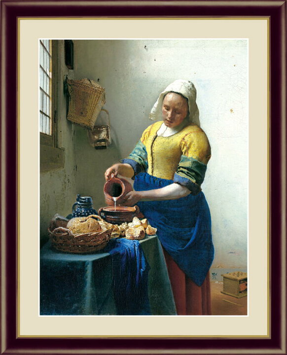 楽天市場 有名 絵画 有名絵画 フェルメール 牛乳を注ぐ女 F4 送料無料 Vermeer 額入りアート インテリア アート 世界の名画 絵画 インテリア雑貨 フレーム入り 引越祝 引っ越し祝い 事務所移転祝い クラシック 34cm 42cm ハッピー雑貨専門店happymarche