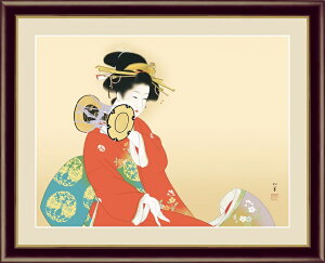 絵画 有名 有名絵画 上村松園 「鼓の音」 F6 ＜送料無料＞ uemura syoen インテリア 日本の名画 有名絵画 浮世絵 日本 日本画 女流画家 日本画家 美人画 japan インテリア雑貨 有名絵画 引っ越し祝