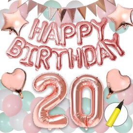 20歳 お祝いキット ポンプ付き お祝い 飾り 20歳 20歳 数字バルーン 2桁 数字 バルーン 装飾 デコレーション ハタチ はたち お祝い 会場 装飾 デコレーション HAPPY BIRTHDAY 選べる6色