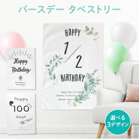 誕生日 100日祝い ハーフバースデー タペストリー ＜ タペストリー 単品 ＞ 送料無料 誕生日 飾り 1歳 2歳 3歳 おしゃれ 飾りつけ Happy Birthday ハッピーバースデー 数字が選べる