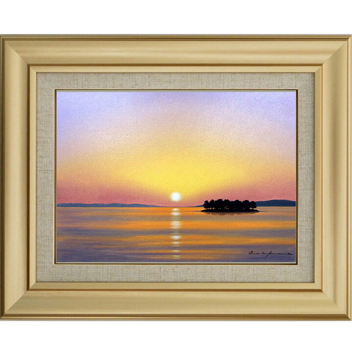 楽天市場】絵画 油絵 額入り油彩 手描き 油絵 宍道湖 朝隈敏彦 風景画 