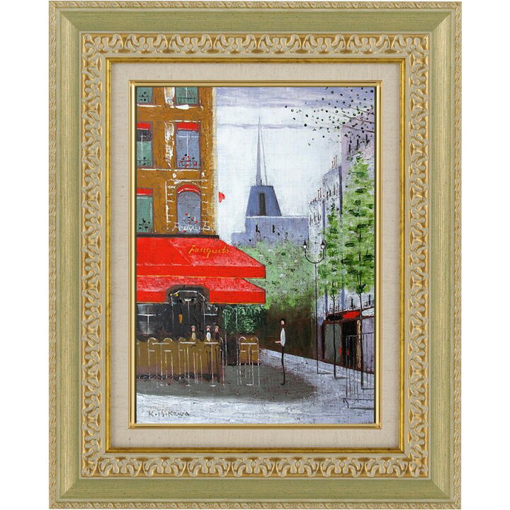 楽天市場】手描き 油絵 絵画 額入り 油彩 パリの街角 パリ F4サイズ 縦 