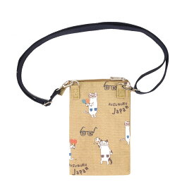 【SALE★10%OFF】サコッシュ レディース 軽量 kusuguru クスグルジャパン ミニショルダーバッグ 斜めがけ 縦型 スマホ ポシェット スマホショルダー バッグ 送料無料 ネコまるけ 猫