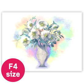 開運アート ＜キャンバスアート クリスマスローズ 風水 イーゼル付 F4サイズ＞ 送料無料 アート パネル キャンバス 玄関 リビング 新築祝い 女性 プレゼント