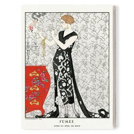 Fum?e: Robe du soir, de Beer (1921) fashion illustration in high resolution by George Barbier キャンバスアート F4 ファブリックパネル レトロ ヴィンテージ アンティークデザイン インテリア 絵画