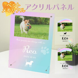 WiTH PET ペット 写真入り 位牌 ＜ 写真入り 虹の ペットフレーム ＞ フレーム 写真入り 名入無料 送料無料 アクリルパネル 位牌 犬 猫 鳥 ウィズペット メール有