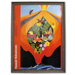 チャーリー・ハーパー CH06 額入りアートポスター「Hawaii Volcanoes-National Park」 Charley Harper 107×82cm ポスター アートパネル アート 絵画 額 入り 壁掛け フレーム 送料無料