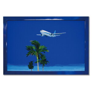 �䓛�[�V HI01 �z����A�[�g�|�X�^�[�uAirplane and Palm Tree, 2016�v Hiroyuki Izutsu 65×45cm �|�X�^�[ �A�[�g�p�l�� �A�[�g�t���[�� �A�[�g �G�� �z ����