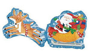 サンタ&スレイ ヘリウムなし風船 バルーン 誕生日 パーティー 結婚式 プレゼント 開店祝い クリスマス 飾りかわいい おしゃれ ふうせん キャラクター バースデー