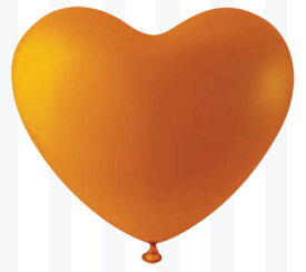 10インチハート風船　Orange(オレンジ)【100個入】(天然ゴム100％)風船 バルーン 誕生日 パーティー 結婚式 プレゼント 開店祝い クリスマス 飾りかわいい おしゃれ ふうせん キャラクター バースデー