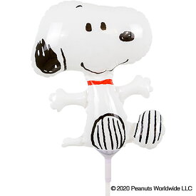 キャラクター 風船 キャラクターバルーン スヌーピー スティックバルーン 10本/袋 インサイドプリント バルーン部分：W15cm×H19cm スティック：30cm ブローイングタイプ 0701010400 1セット(10本)