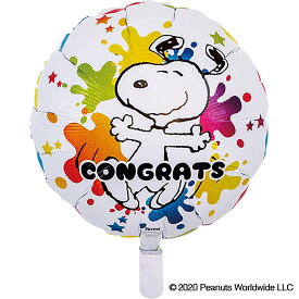 入学式 卒業式 授賞式 就職 周年祝い Ibrexバルーン 14インチPEANUTSコングラッツスプラッシュ パッケージ入 ラウンド W30cm×H30cm 0201519103 　1セット(5袋入)