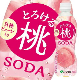 伊藤園 とろける桃 ソーダ 賞味期限 2024年6月末 450ml×24本 桃 ピーチ 炭酸 サイダー 食品ロス 食品ロス削減 通販 日本もったいない食品センター エコイート