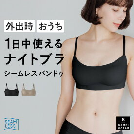 【本日限定！300円クーポン】 ナイトブラ シームレス バンドゥ 育乳 ブラジャー 育乳ブラ ノンワイヤー ブラ 昼夜兼用 脇高 大きいサイズ 小胸 脇肉 谷間 盛れる 薄手 響かない 快適 楽 さらさら 通気性 無地 痛くない おしゃれ バンビウォーター 夏用 夏