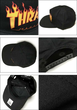 THRASHERFLAMEスナップバックキャップ-THRASHERスラッシャー-sq15660-bk-Z完-黒系ブラックCAP帽子フラットバイザー炎ロゴマークファイヤースケートブランドスケーターストリートメンズ男女兼用かっこいいセレクトアイテム【RCP】