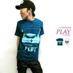 PLAYTシャツ-LPR-a04-t-Z完-ROCKロックTシャツフォトミュージック半袖トップスアメカジカジュアルオリジナルメンズレディースユニセックスホワイトグリーン白緑色春夏秋服コーデコットン綿100%Tシャツ屋さんバンビ【RCP】