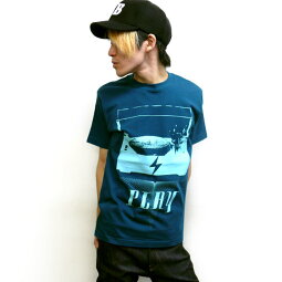 PLAYTシャツ-LPR-a04-t-Z完-ROCKロックTシャツフォトミュージック半袖トップスアメカジカジュアルオリジナルメンズレディースユニセックスホワイトグリーン白緑色春夏秋服コーデコットン綿100%Tシャツ屋さんバンビ【RCP】