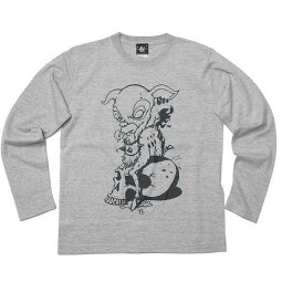 コアバンビロングスリーブTシャツ-sp002lt-Z完-長袖ロンTee子鹿こじかアニマルスカル骸骨ドクロ柄イラストハードコアROCKロックTシャツアメカジカジュアルメンズレディース男女兼用ミックスグレーかっこかわいいTシャツ屋さんバンビ【RCP】