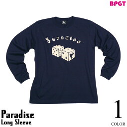 Paradise(パラダイス)ロングスリーブTシャツBPGTsp041lt-Z完-長袖ロンTeeサイコロダイス賽子ロゴバンビかわいいポッププリントアメカジカジュアルメンズレディースユニセックス男女兼用大きめ春秋冬服コーデコットン綿100%【RCP】