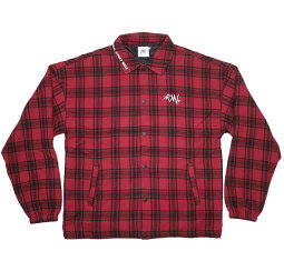 チェック柄コーチジャケット(レッド)VISIONSTREETWEARvsw3151-red-Z完-赤色トップスコーチJKTアウターブルゾンストリートアメカジカジュアルコーデメンズ春秋服コーデロゴバックプリントMLサイズ【RCP】